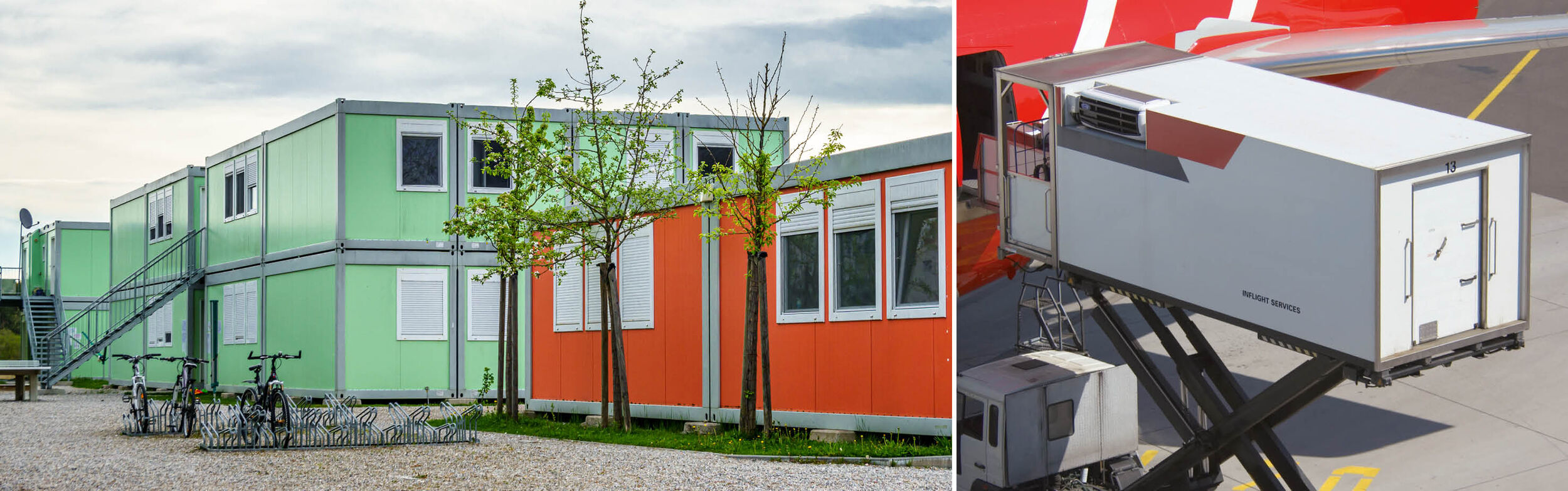 Adhesives bonding container construction